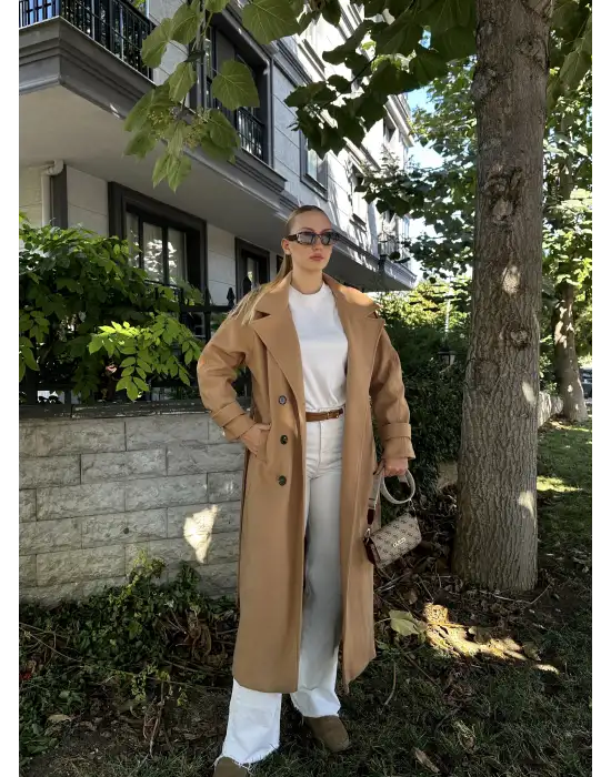 Mauro Taba Düğme Detaylı Premium Kaban