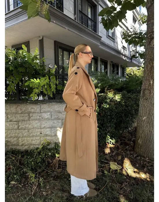 Mauro Taba Düğme Detaylı Premium Kaban