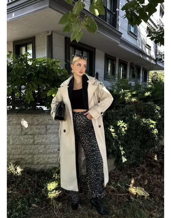 Mauro Taş Düğme Detaylı Premium Kaban