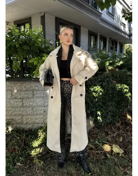 Mauro Taş Düğme Detaylı Premium Kaban