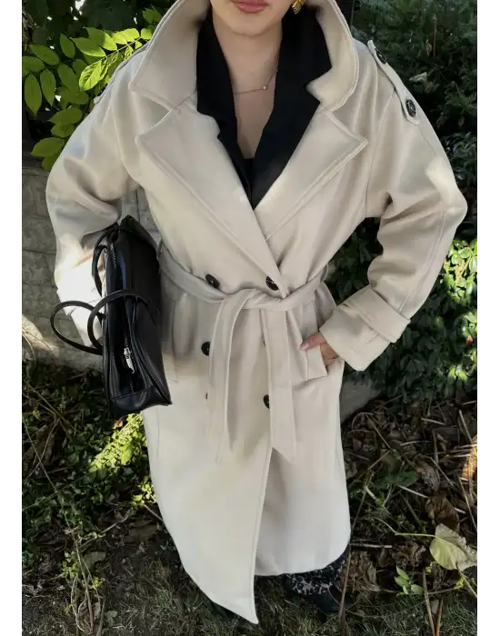 Mauro Taş Düğme Detaylı Premium Kaban