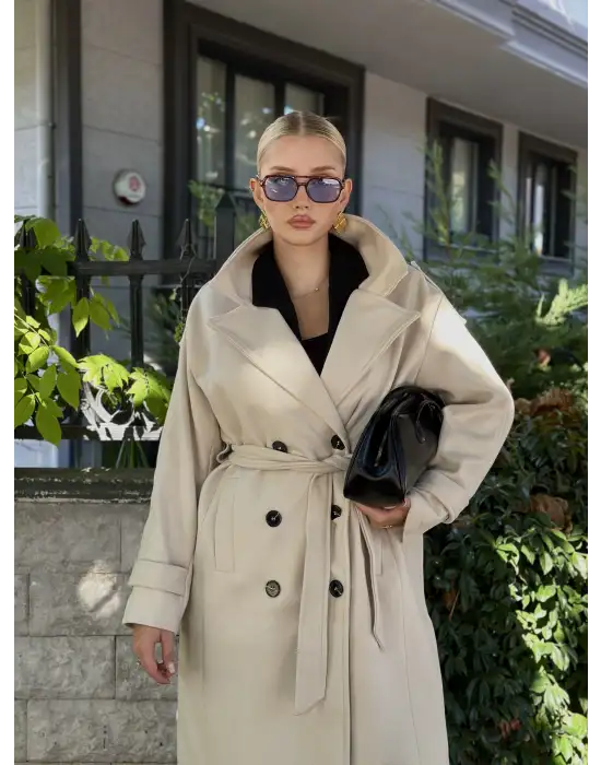 Mauro Taş Düğme Detaylı Premium Kaban