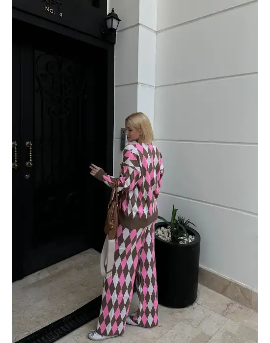 Montela Hırka/Pantolon İkili Kahve Triko Takım