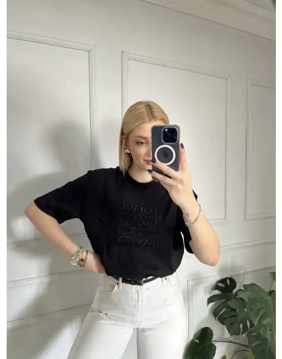 Nakışlı Oversize %100 Pamuk Orijinal Marka Tshirt