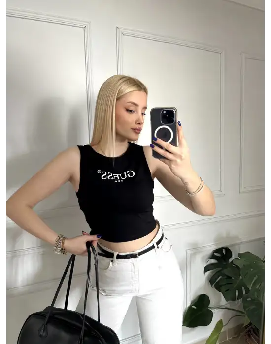 Orijinal Marka %100 Pamuk Halter Yaka Crop