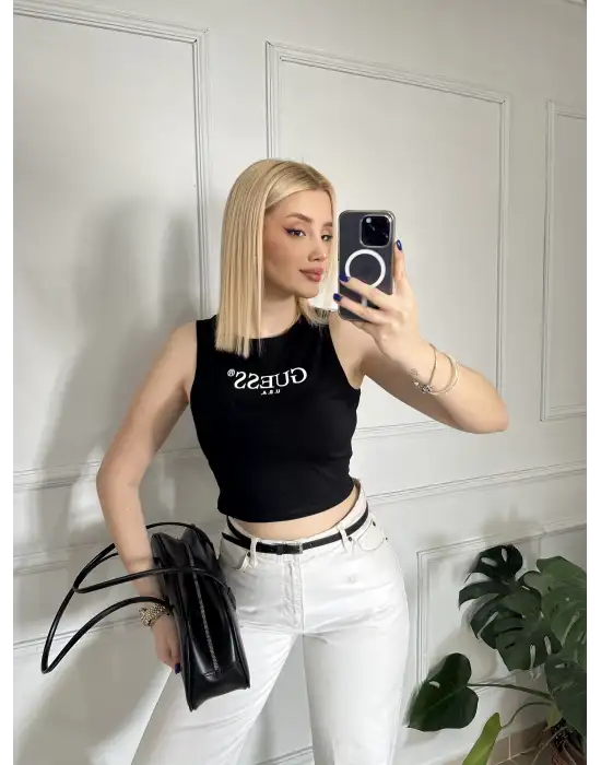 Orijinal Marka %100 Pamuk Halter Yaka Crop