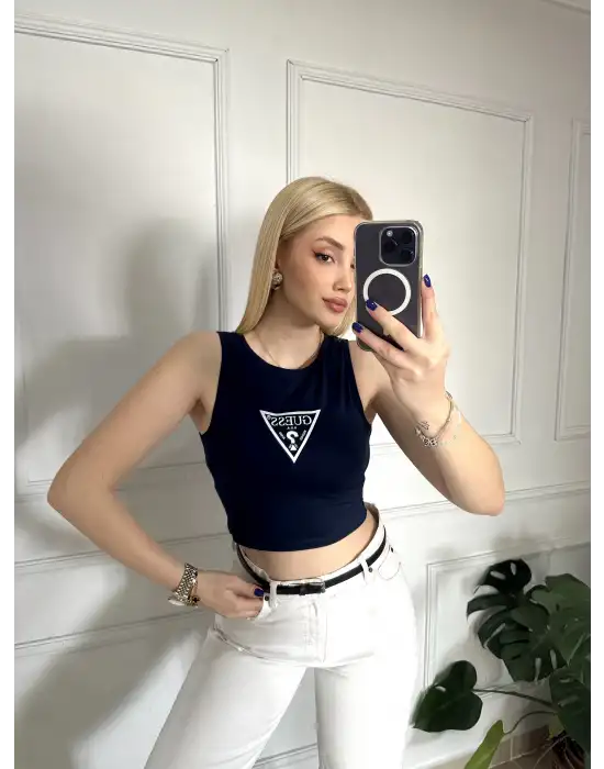 Orijinal Marka %100 Pamuk Halter Yaka Crop