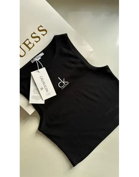 Orijinal Marka Etiketli %100 Pamuk Halter Yaka Crop