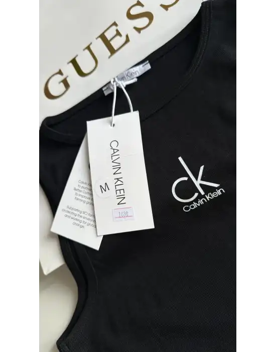 Orijinal Marka Etiketli %100 Pamuk Halter Yaka Crop