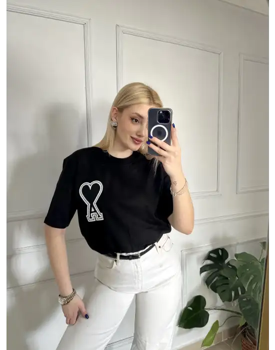 Orijinal Marka Oversize Nakışlı Tshirt