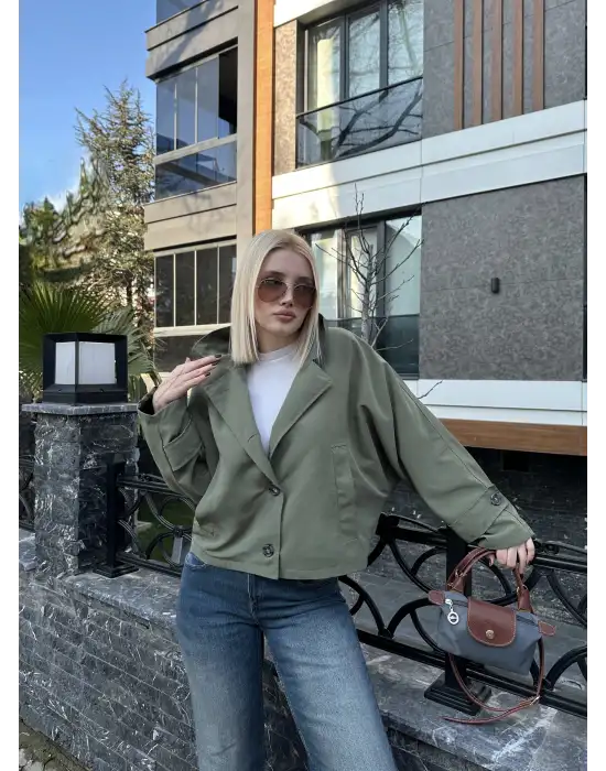 Ramel Yarasa Kol Kısa Trençkot