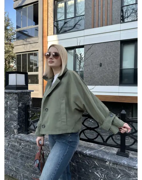 Ramel Yarasa Kol Kısa Trençkot