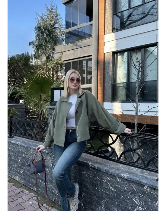 Ramel Yarasa Kol Kısa Trençkot