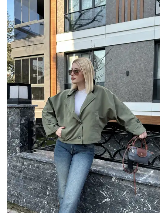 Ramel Yarasa Kol Kısa Trençkot