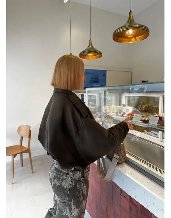 Rodney Haki Apoletli Süet Ceket