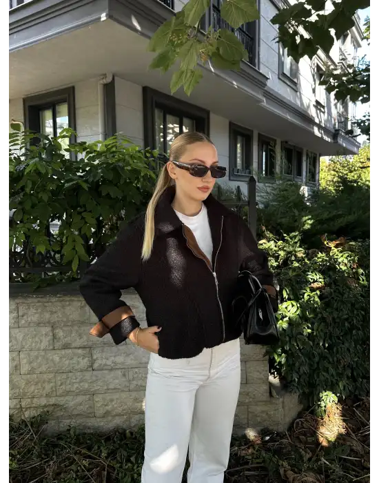 Rosa Buklet Fermuarlı Bomber Ceket