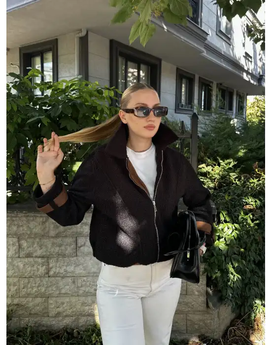 Rosa Buklet Fermuarlı Bomber Ceket