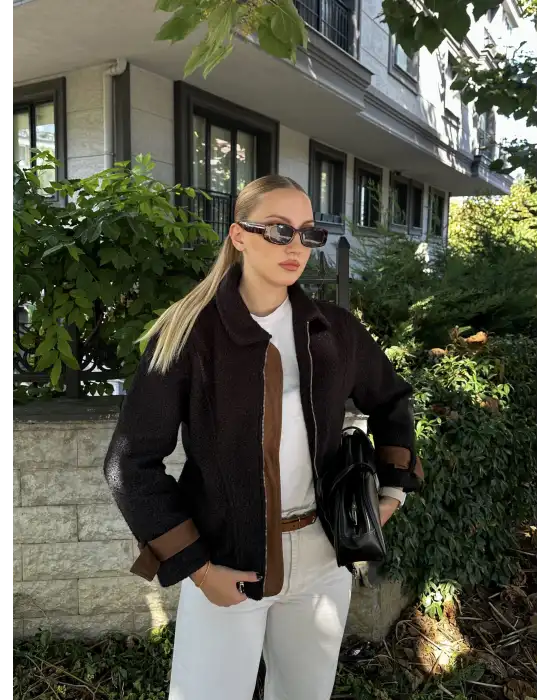 Rosa Buklet Fermuarlı Bomber Ceket