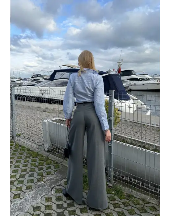 Sashi Füme Geniş Paça Palazzo Pantolon