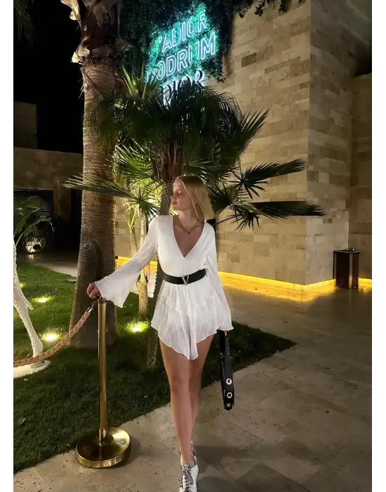 Valentia Tasarım Şortlu Kemerli Elbise