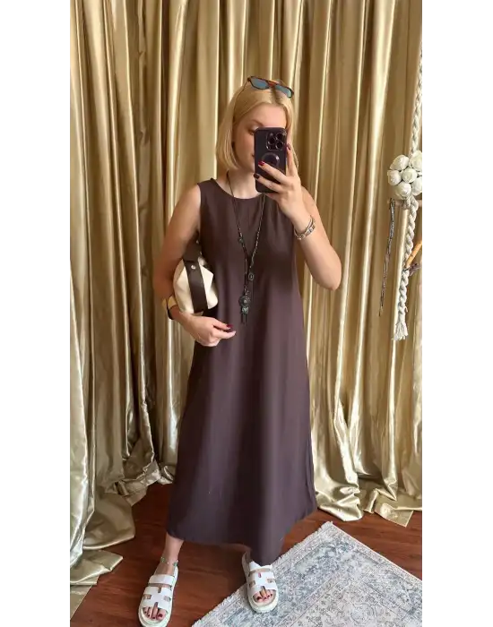 Viria Keten Bisiklet Yaka Elbise