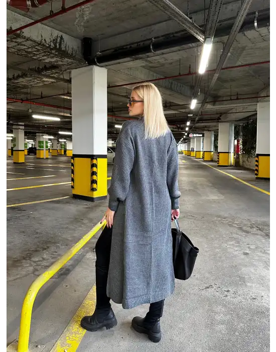 Vox Füme Balon Kol Maxi Boy Triko Hırka