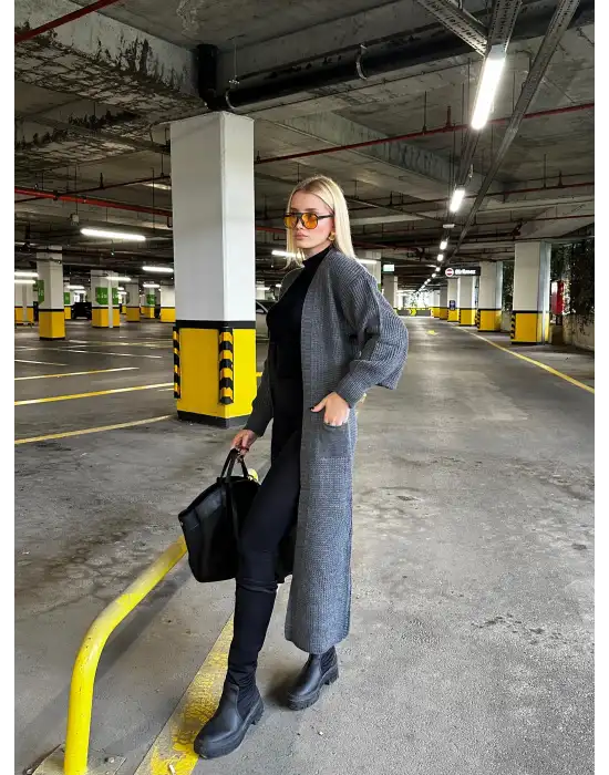 Vox Füme Balon Kol Maxi Boy Triko Hırka