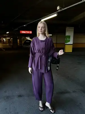 Tensel Bağlamalı Mürdüm Takım