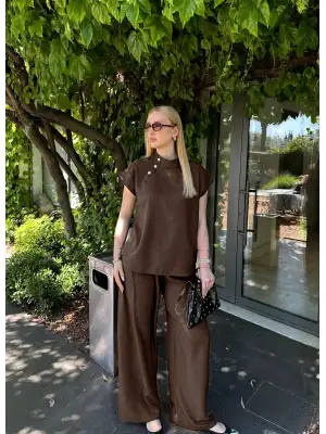 Boherna Kahve Keten İkili Takım