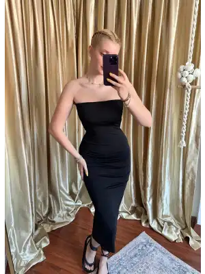 Asdo Strapless Basic Elbise