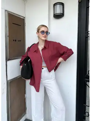 Massia Bordo Tensel Oversize Gömlek