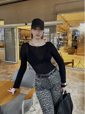 Mila Kaşmir Transparan Siyah Bluz