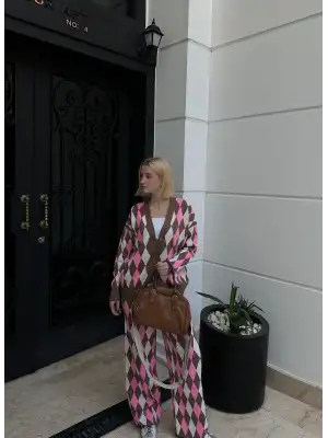 Montela Hırka/Pantolon İkili Kahve Triko Takım