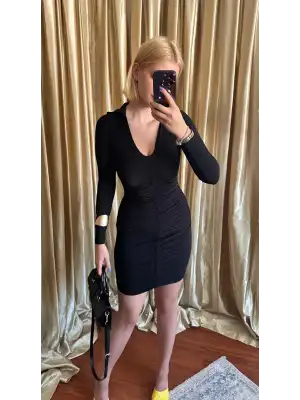 Polo Yaka Drapeli Elbise