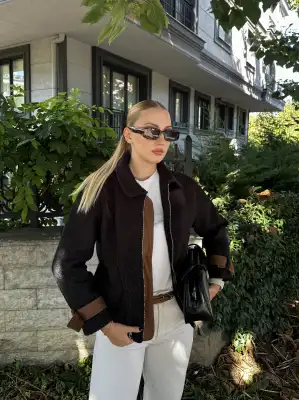 Rosa Buklet Fermuarlı Bomber Ceket