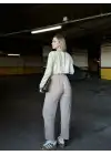 Yüksek Bel Gabardin Cepli SütlüKahve Pantolon