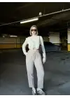 Yüksek Bel Gabardin Cepli SütlüKahve Pantolon