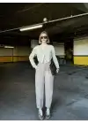 Yüksek Bel Gabardin Cepli SütlüKahve Pantolon