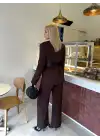 Bel Kemer Detay Acı Kahve Ceket Takım