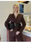 Bel Kemer Detay Acı Kahve Ceket Takım