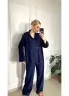 Avenza Lacivert Düğmeli İkili Takım