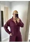 Bel Sıkmalı Bordo İkili Takım