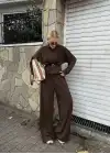 Eva Kahve Bel Kemerli İkili Modal Takım