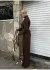 Eva Kahve Bel Kemerli İkili Modal Takım