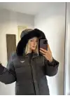 Kürklü Tam Boy Şişme Mont