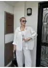Massia Beyaz Tensel Oversize Gömlek