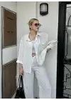Massia Beyaz Tensel Oversize Gömlek