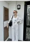 Massia Beyaz Tensel Oversize Gömlek