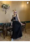 Polene Siyah Crush Maxi Boy Uzun Etek
