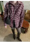 Tasarım Ekose Asimetrik Gömlek